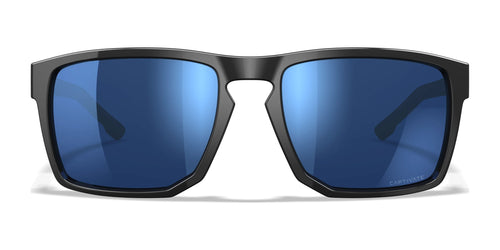Wiley X APEX Sunglasses / Size 56 / Gloss Black / CAPTIVATE™ Polarized Blue Mirror