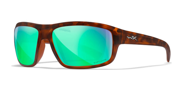 Wiley X CONTEND Sunglasses | Size 62 / Matte Demi / CAPTIVATE™ Polarized Green Mirror