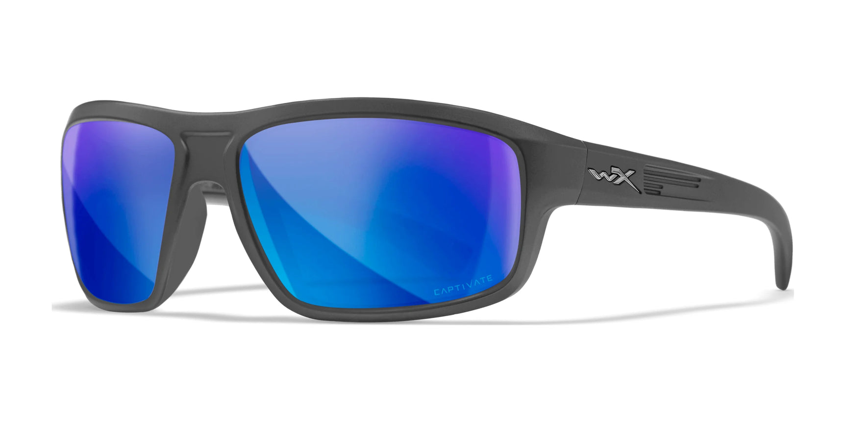 Wiley X CONTEND Sunglasses Matte Graphite / CAPTIVATE™ Polarized Blue Mirror Wiley X CONTEND Sunglasses Matte Graphite / CAPTIVATE™ Polarized Blue Mirror