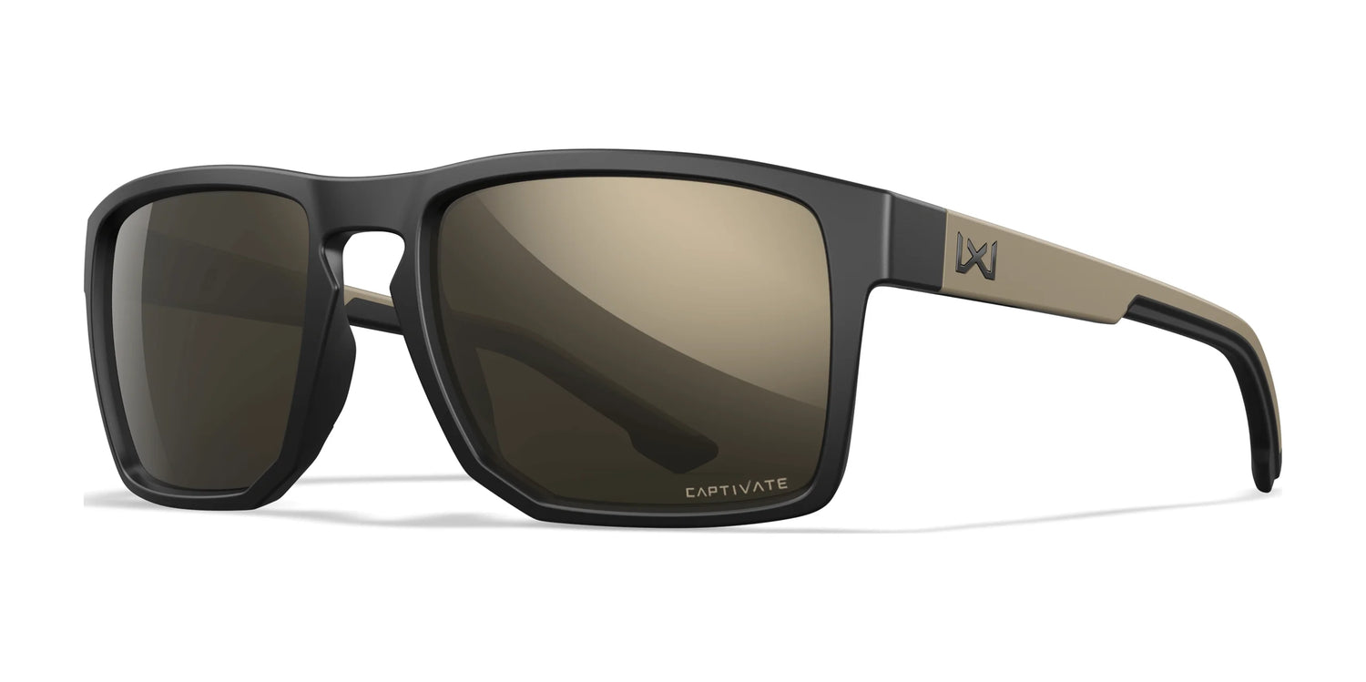 Wiley X FOUNDER Sunglasses Matte Black & Tan / CAPTIVATE™ Non-Polarized Tungsten Mirror Wiley X FOUNDER Sunglasses Matte Black & Tan / CAPTIVATE™ Non-Polarized Tungsten Mirror