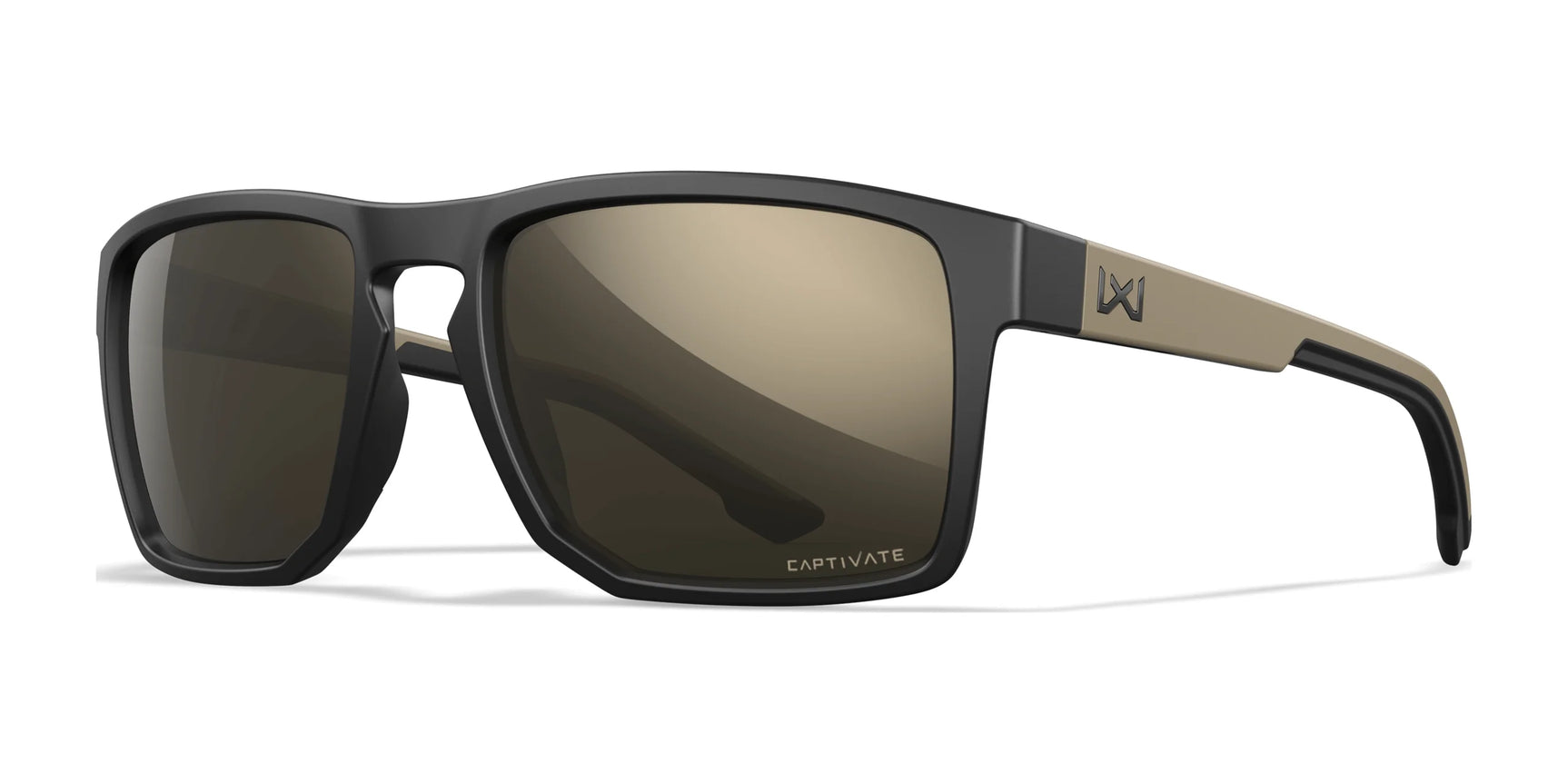 Wiley X FOUNDER Sunglasses Matte Black & Tan / CAPTIVATE™ Non-Polarized Tungsten Mirror Wiley X FOUNDER Sunglasses Matte Black & Tan / CAPTIVATE™ Non-Polarized Tungsten Mirror