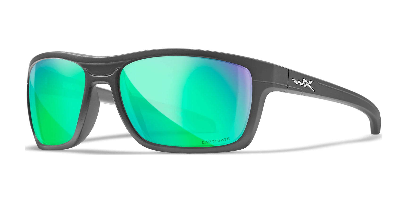 Wiley X KINGPIN Sunglasses Matte Graphite / CAPTIVATE™ Polarized Green Mirror Wiley X KINGPIN Sunglasses Matte Graphite / CAPTIVATE™ Polarized Green Mirror