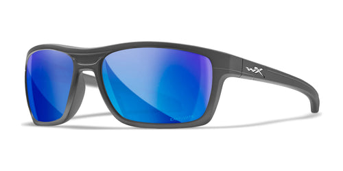 Wiley X KINGPIN Sunglasses / Size 60 / Matte Graphite / CAPTIVATE™ Polarized Blue Mirror