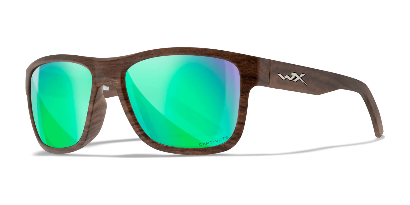 Wiley X OVATION Sunglasses Matte Woodgrain / CAPTIVATE™ Polarized Green Mirror Wiley X OVATION Sunglasses Matte Woodgrain / CAPTIVATE™ Polarized Green Mirror