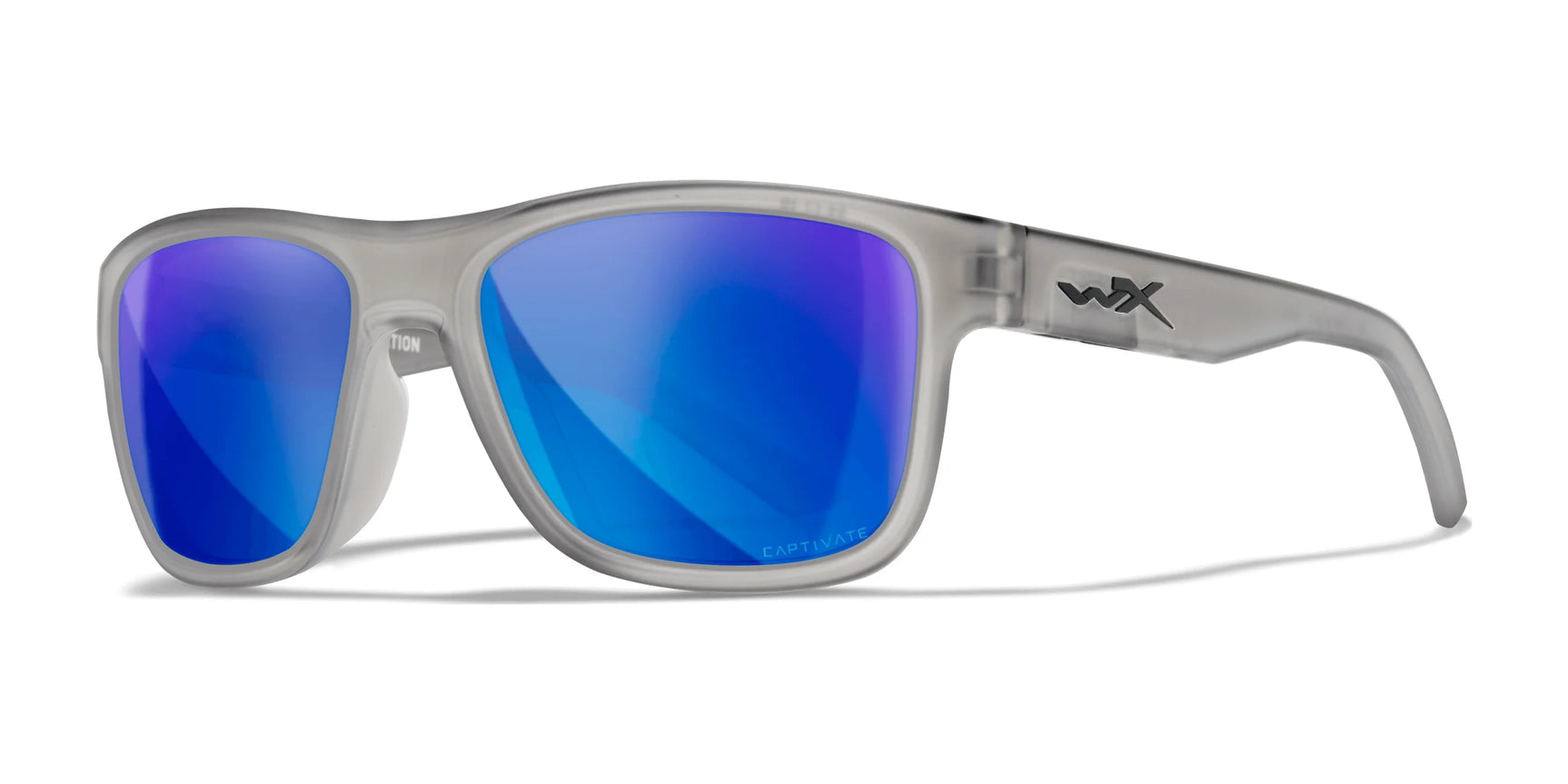 Wiley X OVATION Sunglasses Matte Slate / CAPTIVATE™ Polarized Blue Mirror Wiley X OVATION Sunglasses Matte Slate / CAPTIVATE™ Polarized Blue Mirror