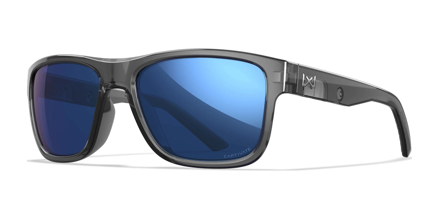 Wiley X OVATION Sunglasses Gloss Crystal Dark Grey / CAPTIVATE™ Polarized Blue Mirror Wiley X OVATION Sunglasses Gloss Crystal Dark Grey / CAPTIVATE™ Polarized Blue Mirror