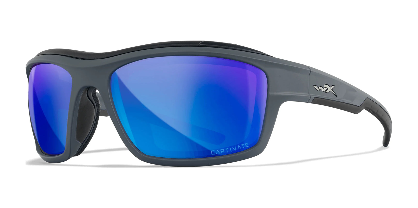 Wiley X OZONE Sunglasses Matte Grey / CAPTIVATE™ Polarized Blue Mirror Wiley X OZONE Sunglasses Matte Grey / CAPTIVATE™ Polarized Blue Mirror