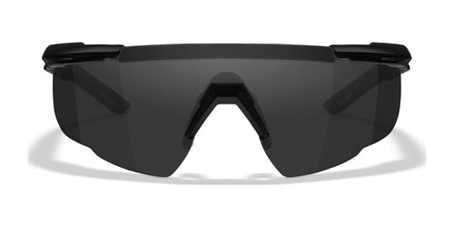 Wiley X SABER ADVANCED Safety Glasses / Matte Black / Smoke Grey Shields / Size Regular