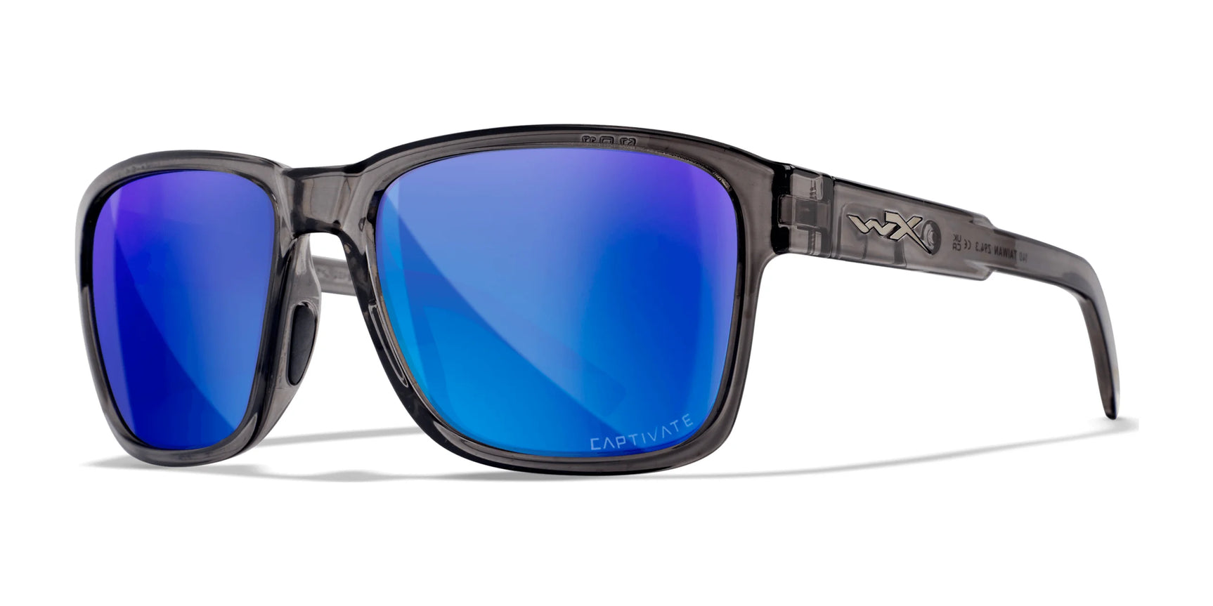 Wiley X TREK Sunglasses Gloss Crystal Dark Grey / CAPTIVATE™ Polarized Blue Mirror Wiley X TREK Sunglasses Gloss Crystal Dark Grey / CAPTIVATE™ Polarized Blue Mirror
