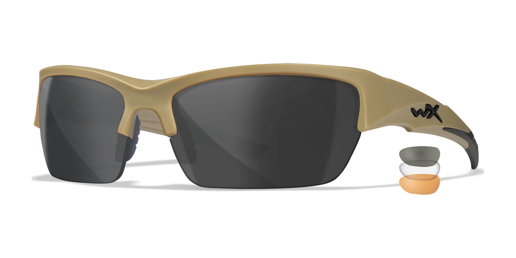 Wiley X VALOR Safety Glasses Matte Tan / Smoke Grey / Clear / Light Rust Wiley X VALOR Safety Glasses Matte Tan / Smoke Grey / Clear / Light Rust