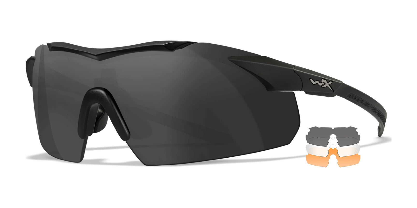 Wiley X VAPOR Safety Glasses Matte Black Comm Temples / Smoke Grey / Clear / Light Rust Wiley X VAPOR Safety Glasses Matte Black Comm Temples / Smoke Grey / Clear / Light Rust