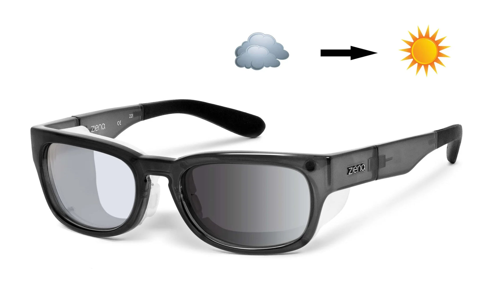 Ziena Kai Sunglasses Shadow / DARKshift™ Photochromic - Clr to DARK Gray / Frost Ziena Kai Sunglasses Shadow / DARKshift™ Photochromic - Clr to DARK Gray / Frost