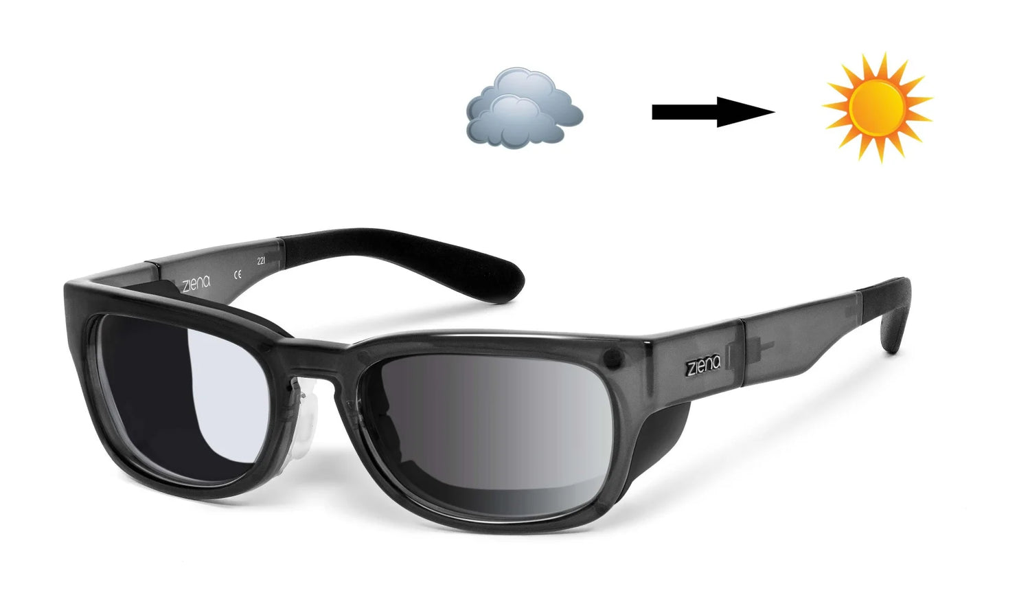 Ziena Kai Sunglasses Shadow / DARKshift™ Photochromic - Clr to DARK Gray / Black Ziena Kai Sunglasses Shadow / DARKshift™ Photochromic - Clr to DARK Gray / Black