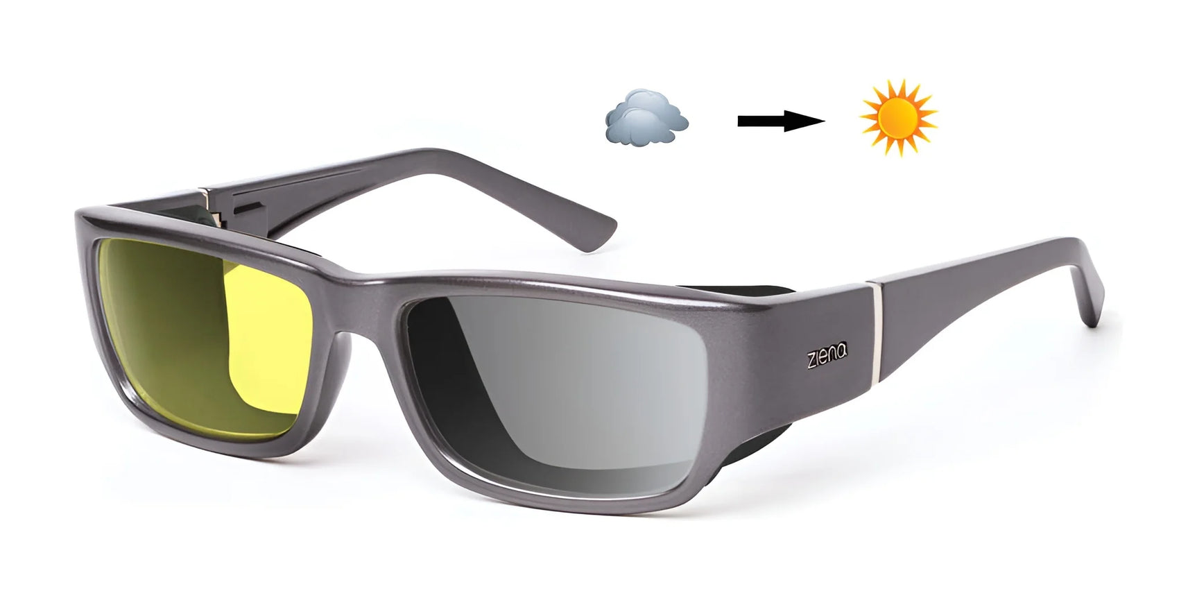 Ziena Nereus Sunglasses Titan / Contrast Photochromic - Light Yellow to Gray / Black Ziena Nereus Sunglasses Titan / Contrast Photochromic - Light Yellow to Gray / Black