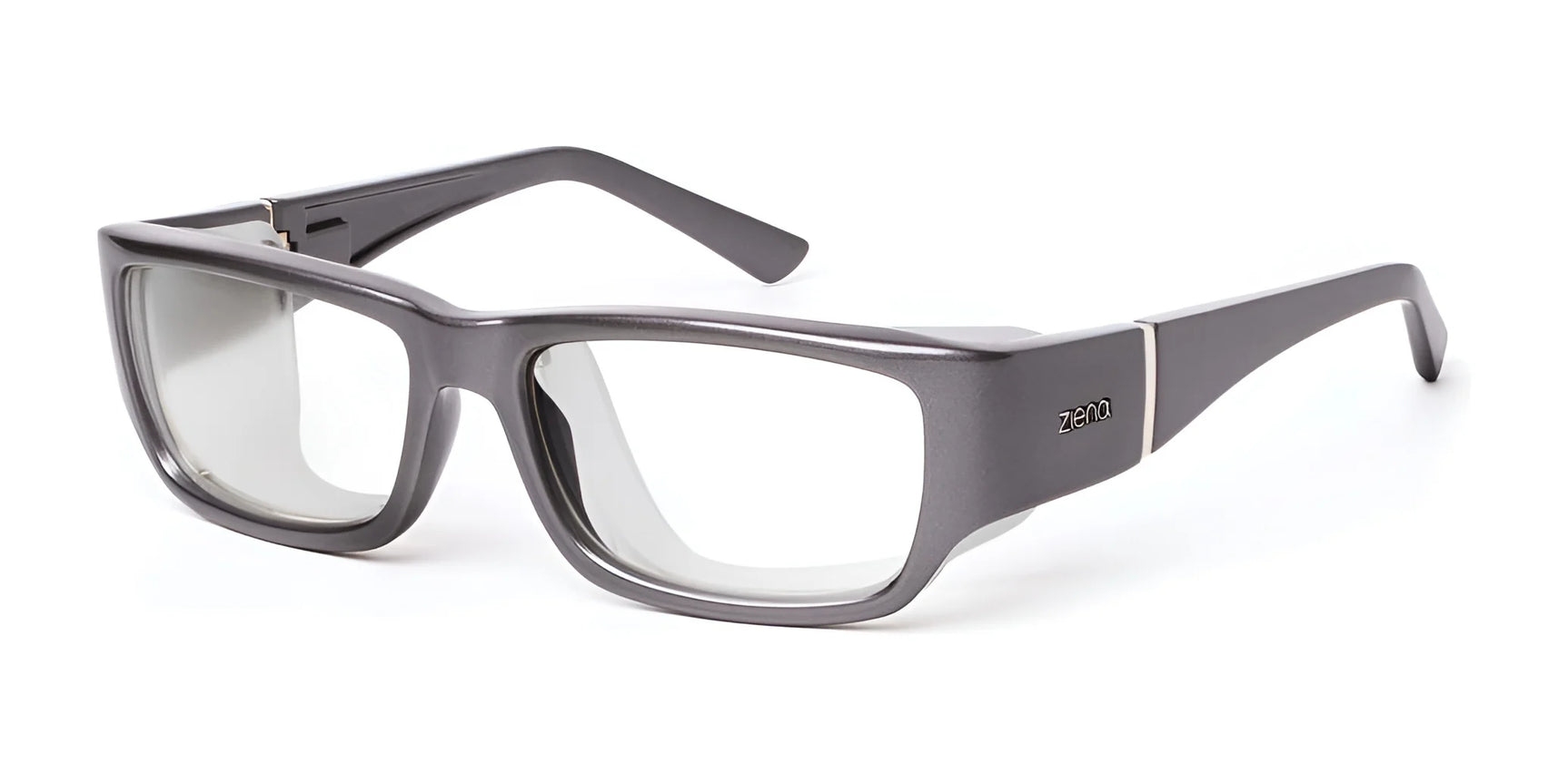 Ziena Nereus Eyeglasses Titan / Clear / Frost THICK version (deeper below eyes) Ziena Nereus Eyeglasses Titan / Clear / Frost THICK version (deeper below eyes)