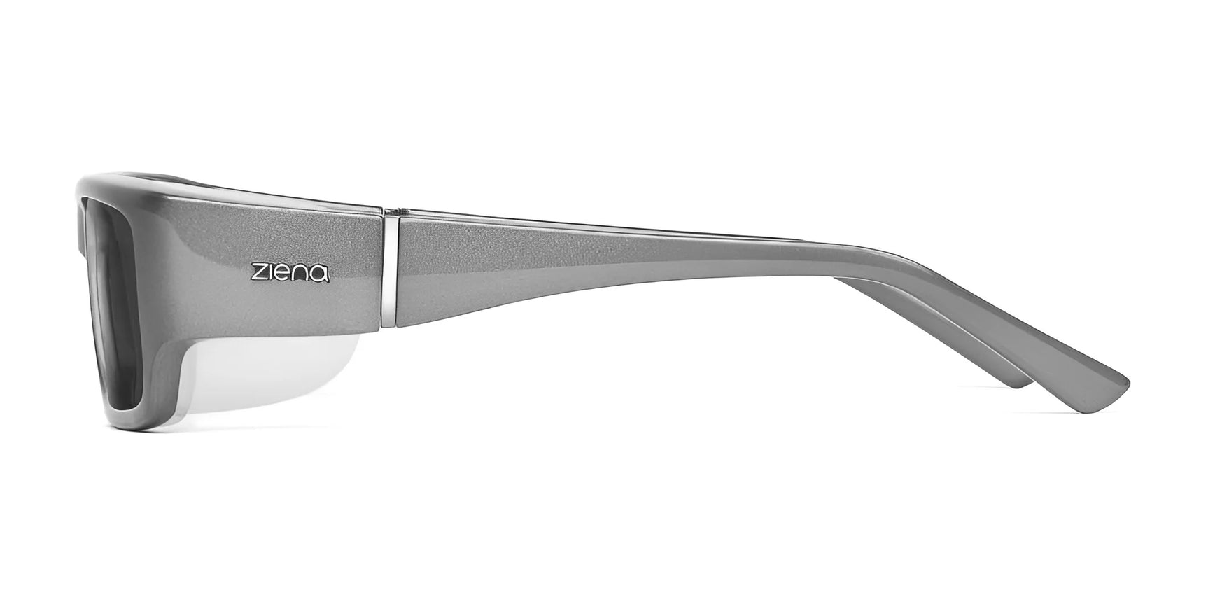 Side view of Ziena Nereus Sunglasses featuring wraparound temples and dark lenses, offering optical clarity with UVA UVB protection. Side view of Ziena Nereus Sunglasses featuring wraparound temples and dark lenses, offering optical clarity with UVA UVB protection.