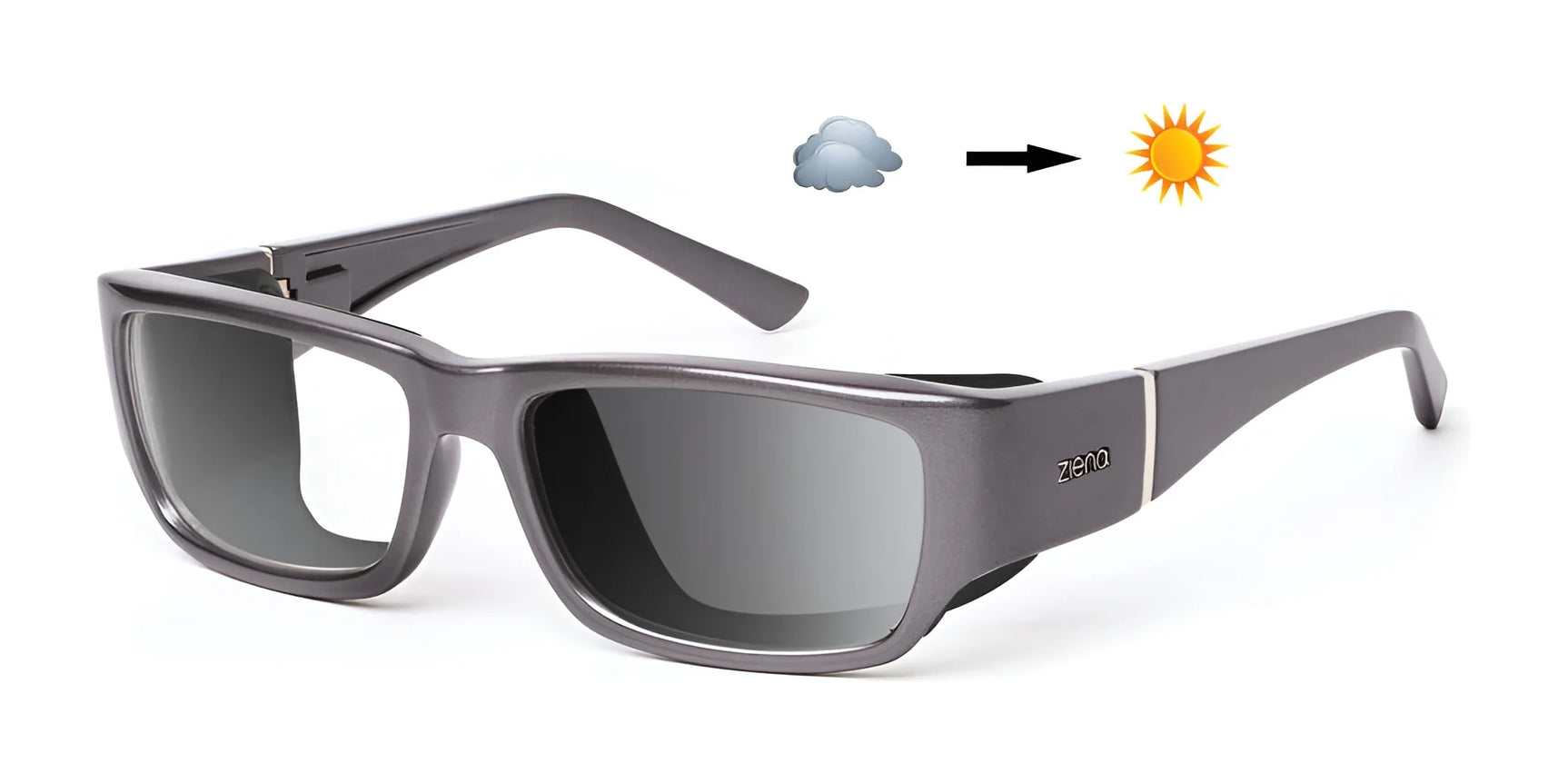 Ziena Nereus Sunglasses Titan / DARKshift™ Photochromic - Clr to DARK Gray / Black Ziena Nereus Sunglasses Titan / DARKshift™ Photochromic - Clr to DARK Gray / Black