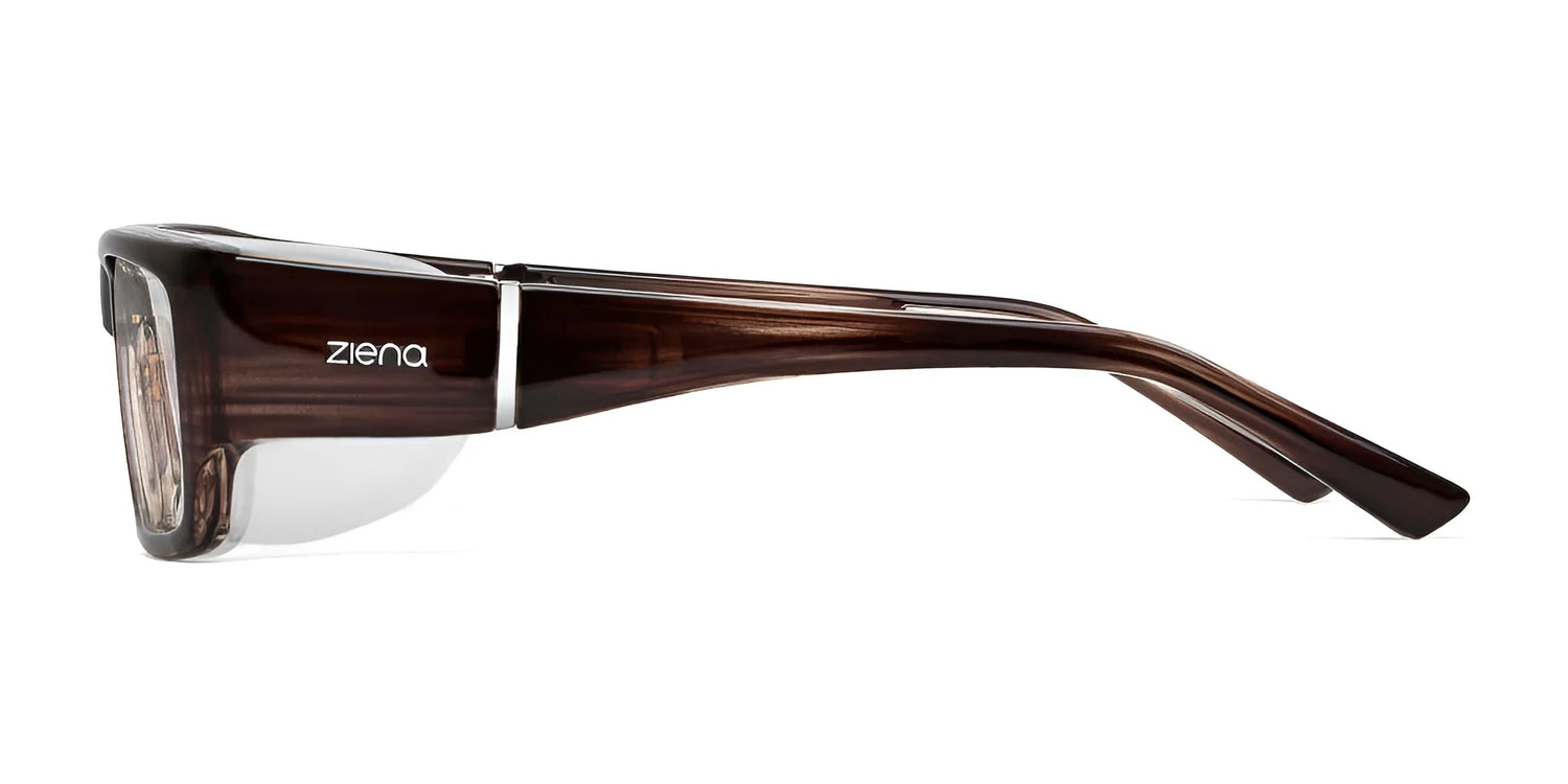 Side view of Ziena Nereus Eyeglasses | Size 55 in brown, showcasing wraparound temple design and optical clarity lenses for crystal-clear vision. Side view of Ziena Nereus Eyeglasses | Size 55 in brown, showcasing wraparound temple design and optical clarity lenses for crystal-clear vision.