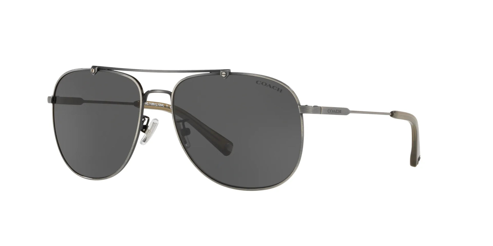 Coach L1054 HC7088 Sunglasses Antique Silver / Dark Grey Lens Coach L1054 HC7088 Sunglasses Antique Silver / Dark Grey Lens