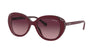 Coach L1132 HC8289F Sunglasses | Size 55 / Burgundy Glitter Signature C / Pink Gradient Dark Violet (3N 16%)