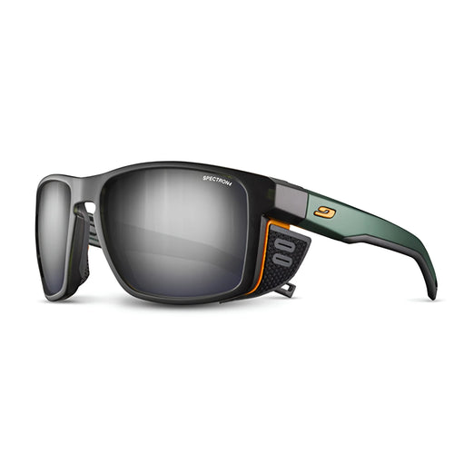 Julbo Shield Sunglasses / Size 59 / Transluscent Black / Neon Orange / REACTIV 2 & 4 Polarized (VLT 5..20%) / Size 59