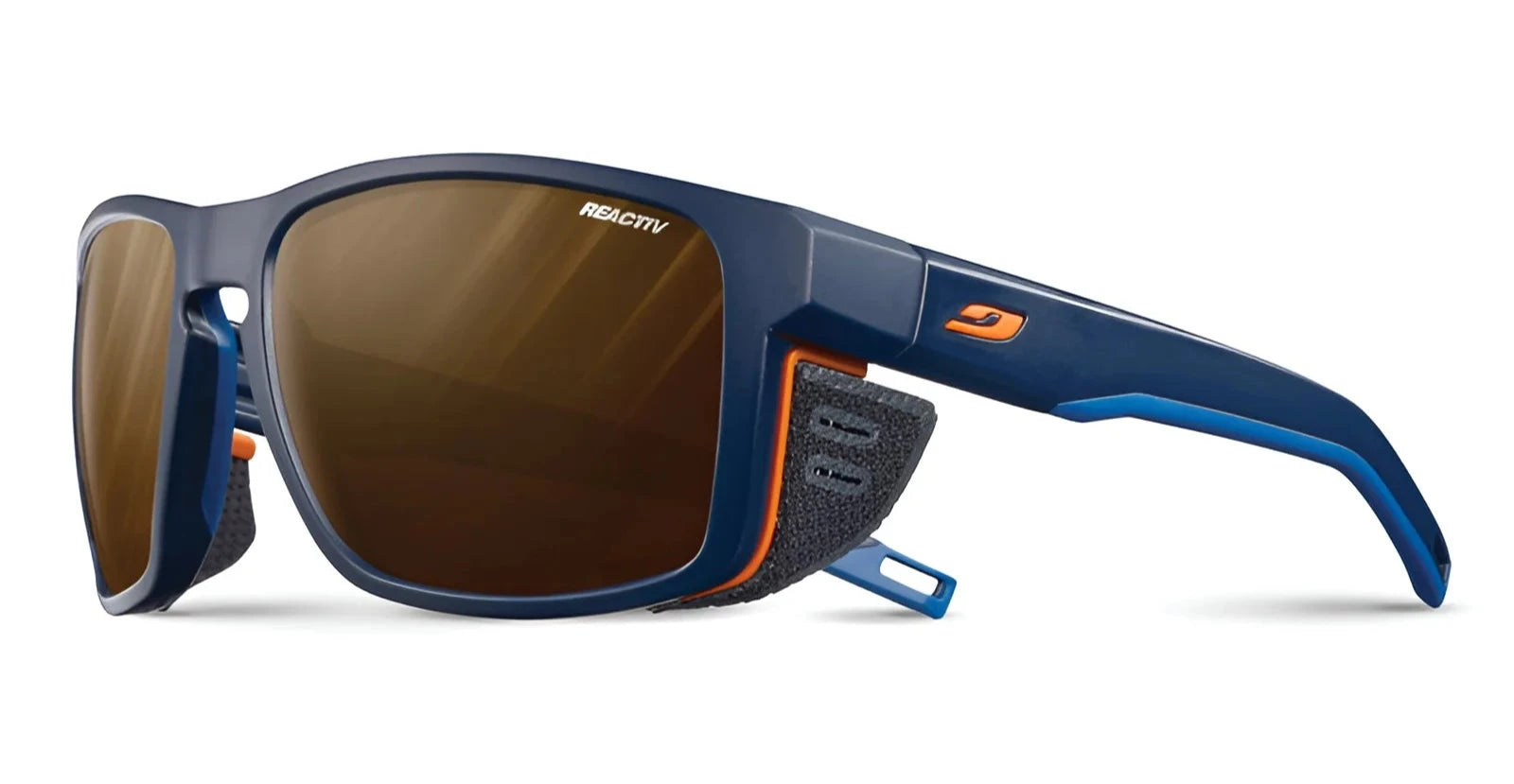 Julbo Shield Sunglasses Blue / Blue / Orange / REACTIV 2 & 4 Polarized (VLT 5..20%) Julbo Shield Sunglasses Blue / Blue / Orange / REACTIV 2 & 4 Polarized (VLT 5..20%)