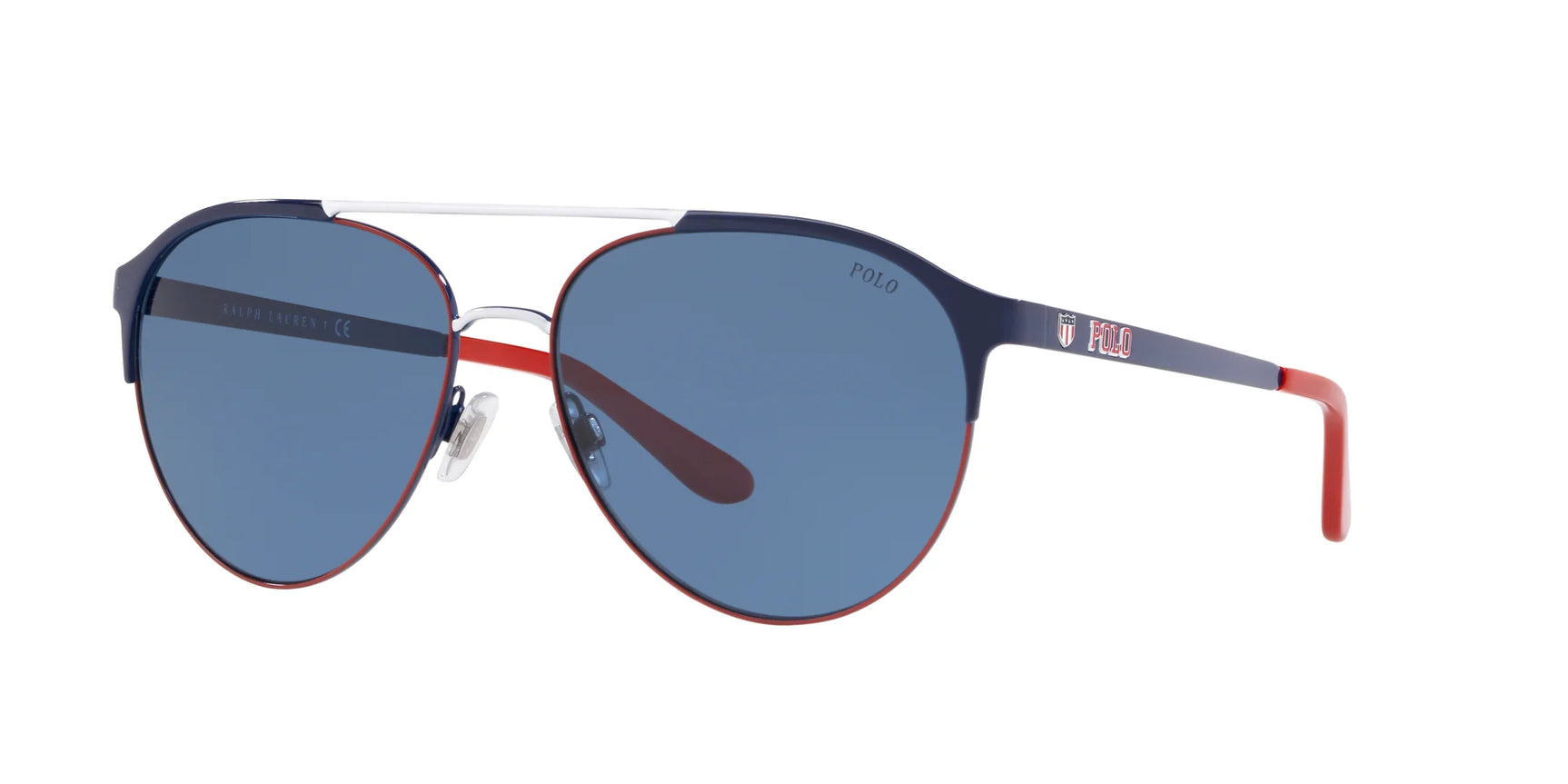 Polo PH3123 Sunglasses Shiny Navy Blue / Red / White / Dark Blue Polo PH3123 Sunglasses Shiny Navy Blue / Red / White / Dark Blue