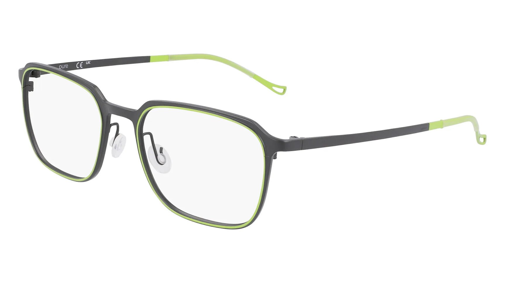 Pure P-4018 Eyeglasses Matte Gunmetal / Lime Pure P-4018 Eyeglasses Matte Gunmetal / Lime