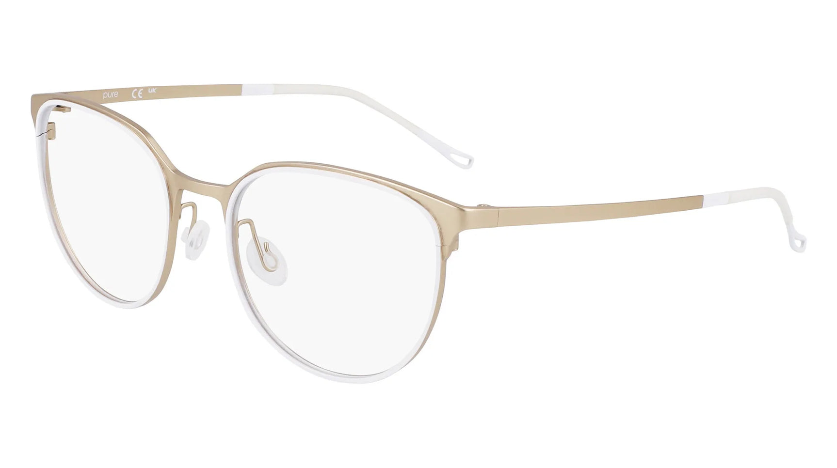 Pure P-5017 Eyeglasses Matte Gold / White Pure P-5017 Eyeglasses Matte Gold / White