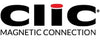 Logo with the text "Clic" in black and red, and "Magnetic Connection" underneath in black.