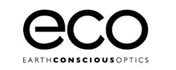 The logo reads "eco Earth Conscious Optics" in bold black letters on a white background.