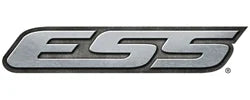 Silver "ESS" logo with a metallic look on a white background.