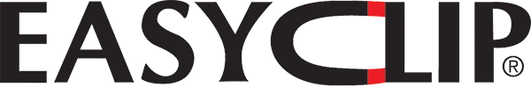Logo of EASYCLIP with the tagline "The originators of magnetic eyewear since 1994" in black and red text.