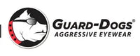 Logo of "Guard-Dogs Aggressive Eyewear" featuring a dog in sunglasses within a circular design.