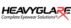 Logo of HeavyGlare RX with the tagline "Complete Eyewear Solutions" in black and red text.