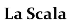 Text logo that reads "La Scala" in black serif font on a white background.
