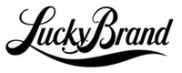 Logo with the words 'Lucky Brand' in stylish cursive script.