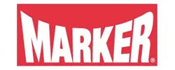 Red and white "MARKER" logo with bold, uppercase letters.