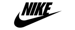 Black Nike logo with the brand name in bold letters above the swoosh symbol.