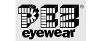 Black and white logo of "PEZ eyewear" with a stylized, blocky font and a gear design on the "P".