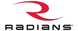 Red and black Radians logo featuring a stylized "R" above the word "Radians.