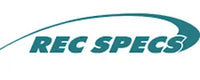 Teal "REC SPECS" logo with a curved line above the text, resembling a swoosh design.