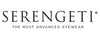 Logo of Serengeti with the slogan "The Most Advanced Eyewear" below the brand name in black text on a white background.