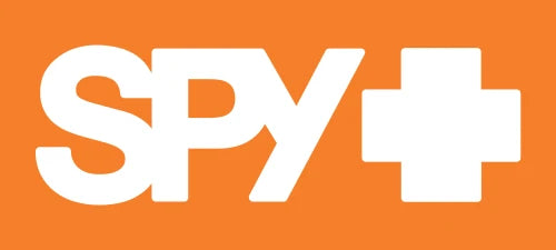 SPY" logo with an orange plus symbol on a white background.