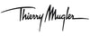 Stylized black text logo reading "Thierry Mugler" on a white background.