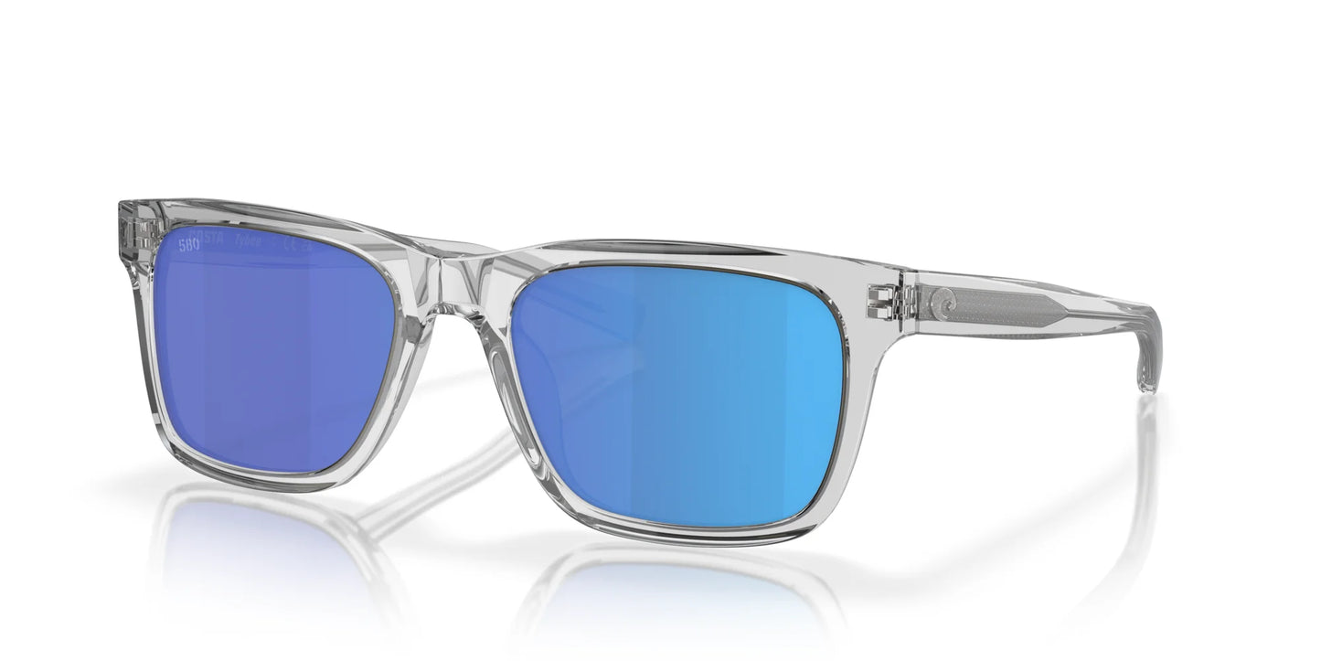 Costa TYBEE 6S2003 Sunglasses Shiny Light Gray Crystal / Blue Mirror
