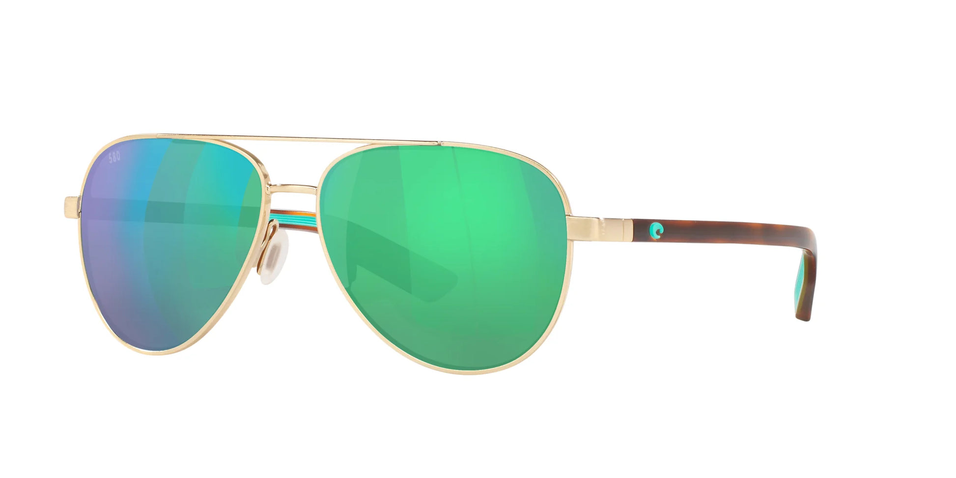 Costa PELI 6S4002 Sunglasses Brushed Gold / Green Mirror