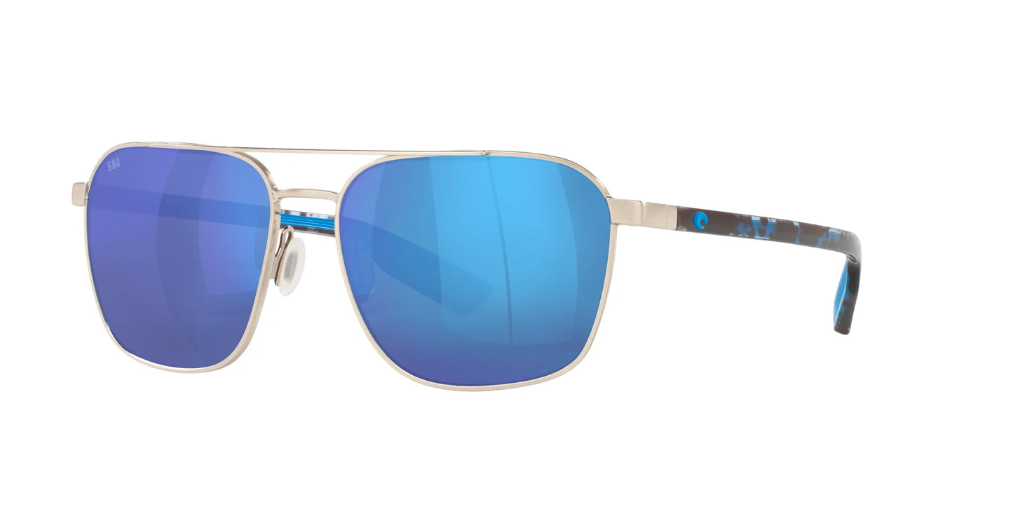 Costa WADER 6S4003 Sunglasses Brushed Silver / Blue Mirror