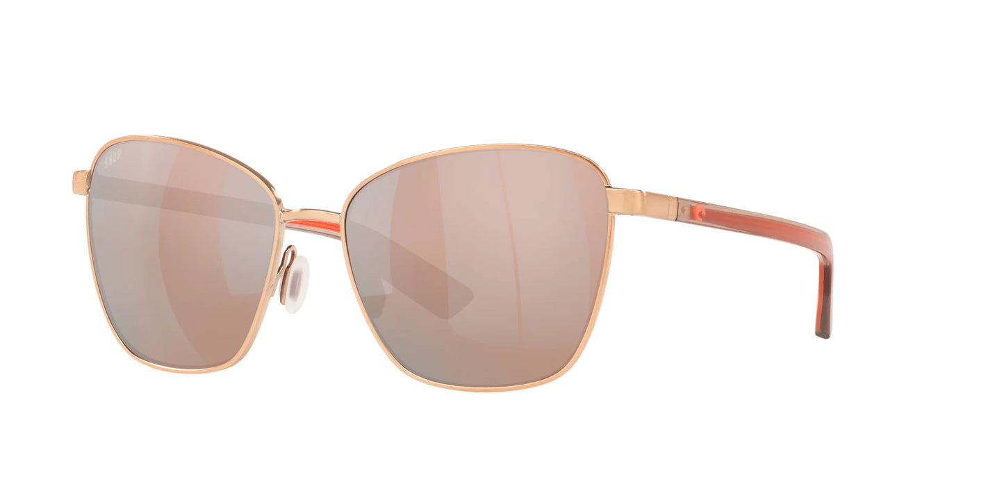 Costa PALOMA 6S4004 Sunglasses Brushed Rose Gold / Copper Silver Mirror