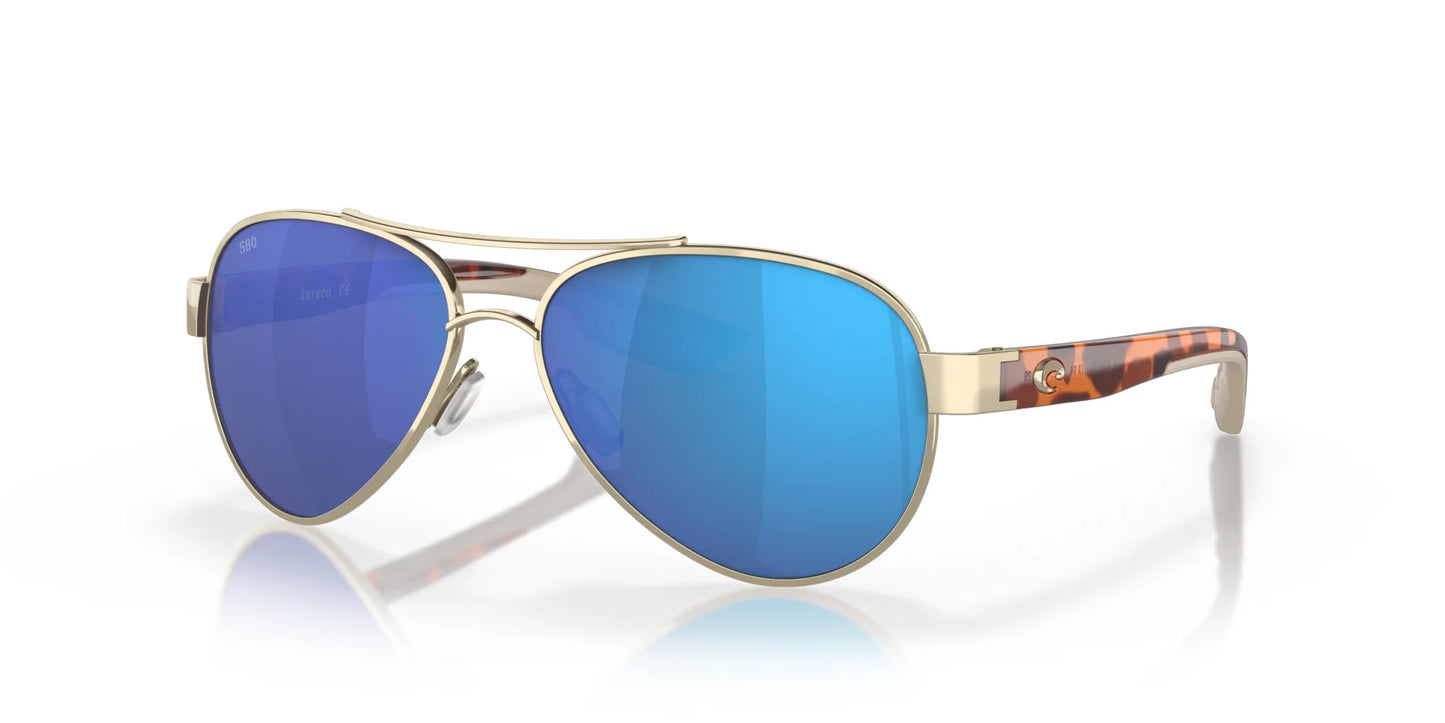 Costa LORETO 6S4006 Sunglasses Rose Gold / Blue Mirror